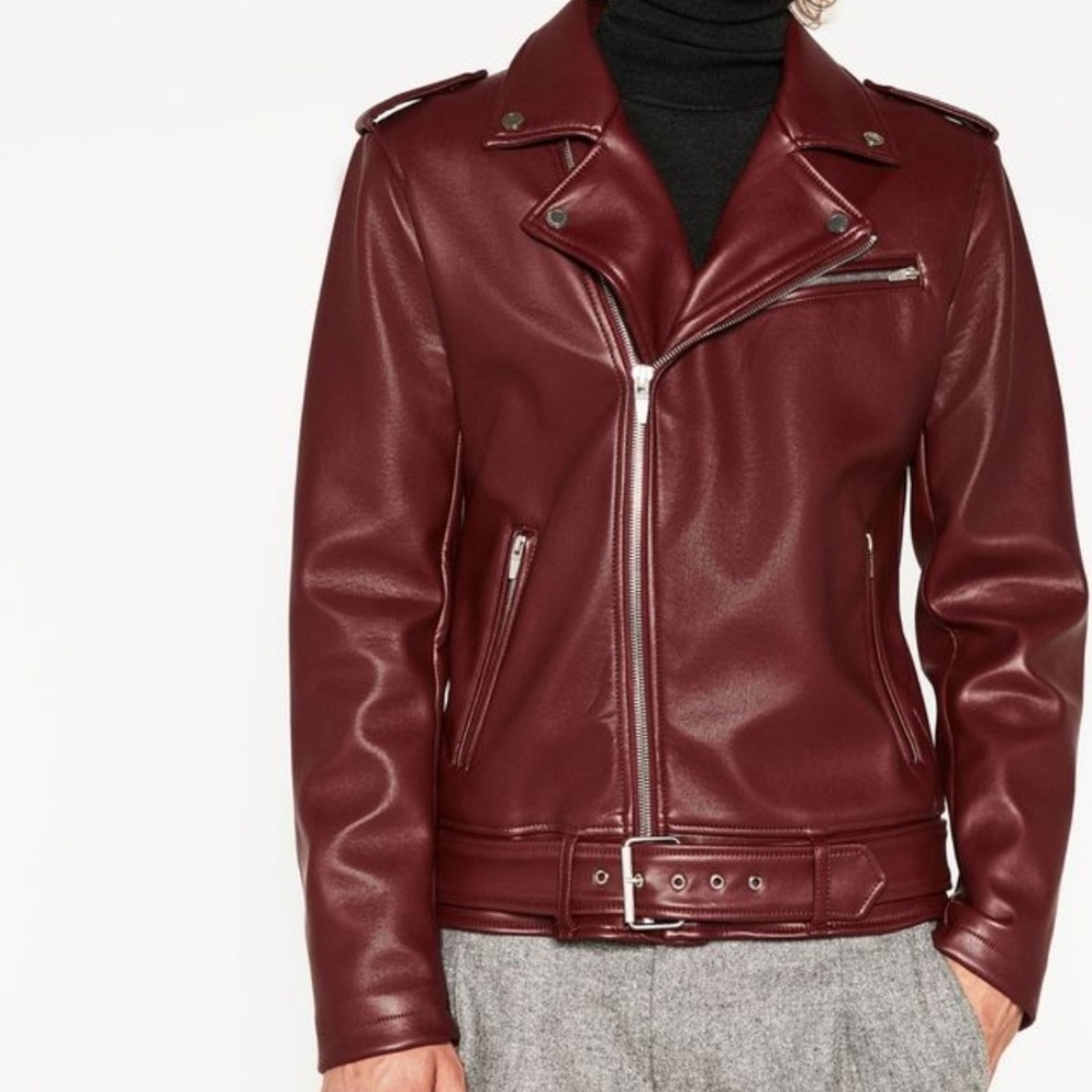 Red Zara biker jacket